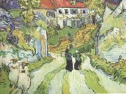 Vincent Van Gogh Village Street and Steps in Auers with Figures (nn04) china oil painting artist